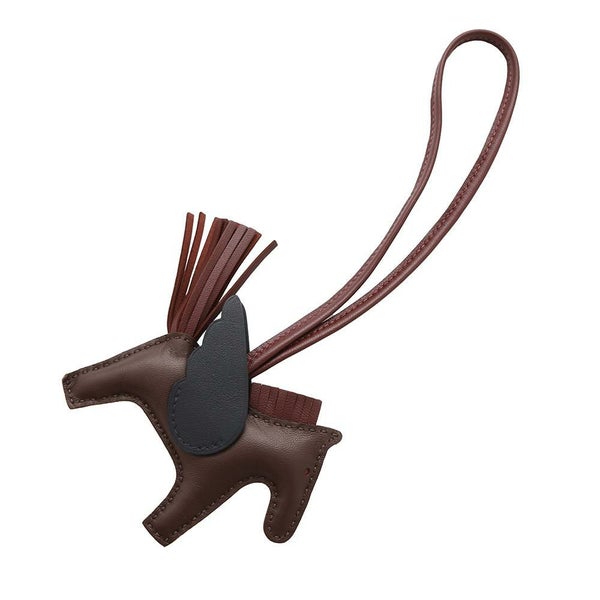 エルメス バッグチャーム ロデオPM ペガサス ルージュセリエ/ルージュアッシュ/ブラック ラムスキン W刻印