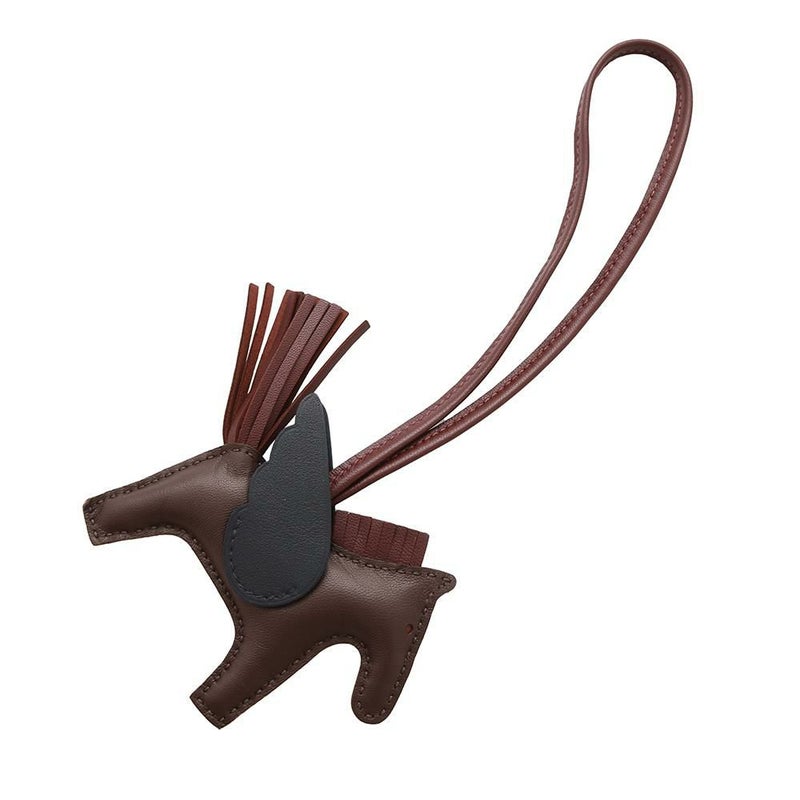 エルメス バッグチャーム ロデオPM ペガサス ルージュセリエ/ルージュアッシュ/ブラック ラムスキン W刻印