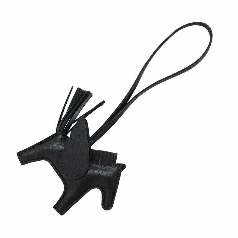 エルメス バッグチャーム ロデオPM ペガサス ブラック ラムスキン B刻印 HERMES ソーブラック