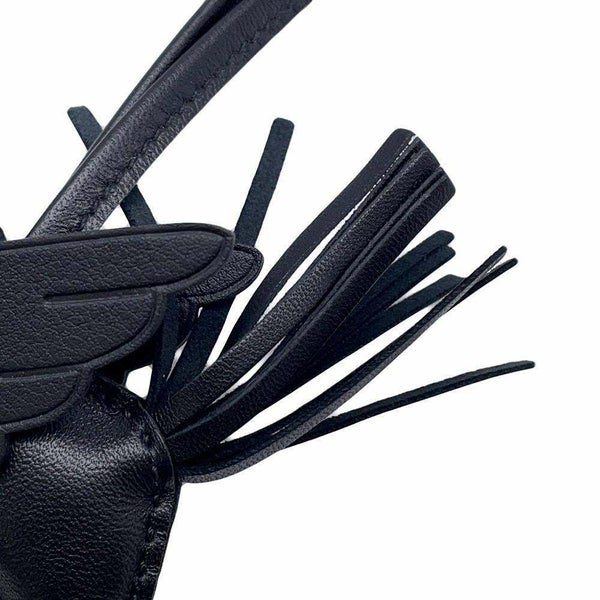 エルメス バッグチャーム ロデオPM ペガサス ブラック ラムスキン B刻印 HERMES ソーブラック