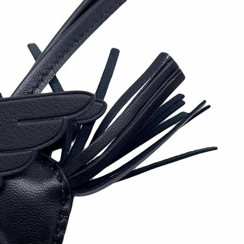 エルメス バッグチャーム ロデオPM ペガサス ブラック ラムスキン B刻印 HERMES ソーブラック