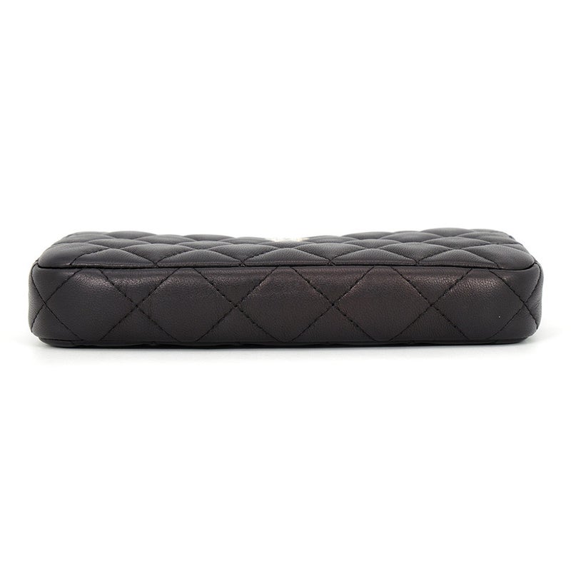 シャネル チェーンウォレット ココマーク マトラッセ ラムスキン A82527 CHANEL ポシェット 財布 黒