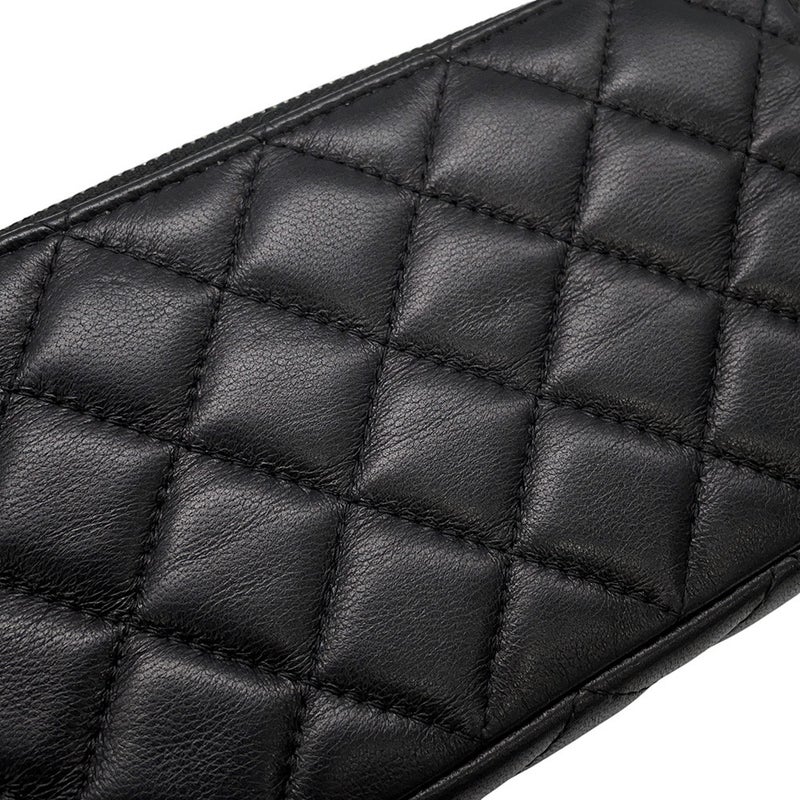 シャネル チェーンウォレット ココマーク マトラッセ ラムスキン A82527 CHANEL ポシェット 財布 黒