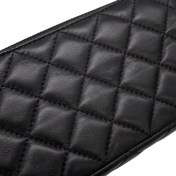 シャネル チェーンウォレット ココマーク マトラッセ ラムスキン A82527 CHANEL ポシェット 財布 黒