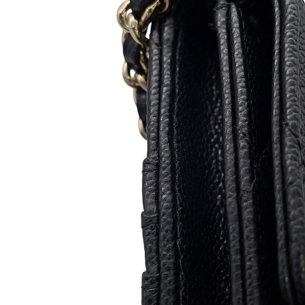 シャネル チェーンフォンケース マトラッセ ココマーク キャビアスキン AP3880 CHANEL バッグ 黒