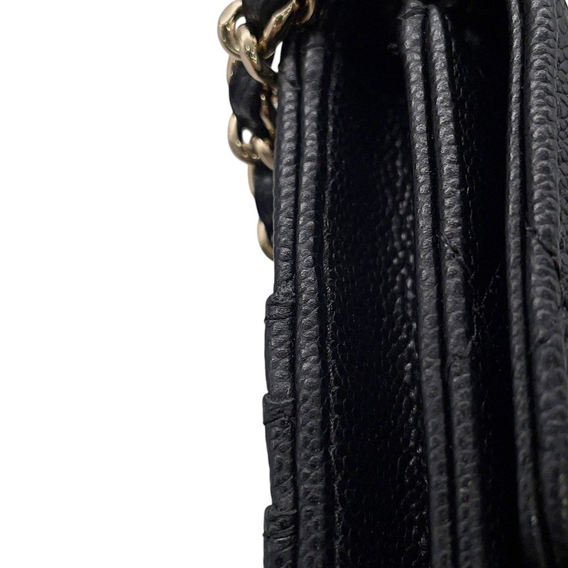 シャネル チェーンフォンケース マトラッセ ココマーク キャビアスキン AP3880 CHANEL バッグ 黒
