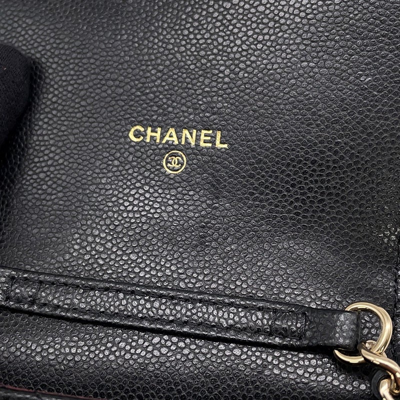 シャネル チェーンフォンケース マトラッセ ココマーク キャビアスキン AP3880 CHANEL バッグ 黒