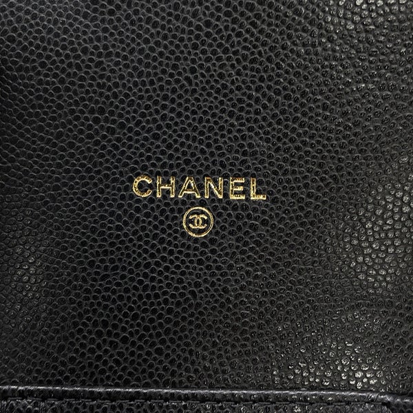 シャネル チェーンフォンケース マトラッセ ココマーク キャビアスキン AP3880 CHANEL バッグ 黒