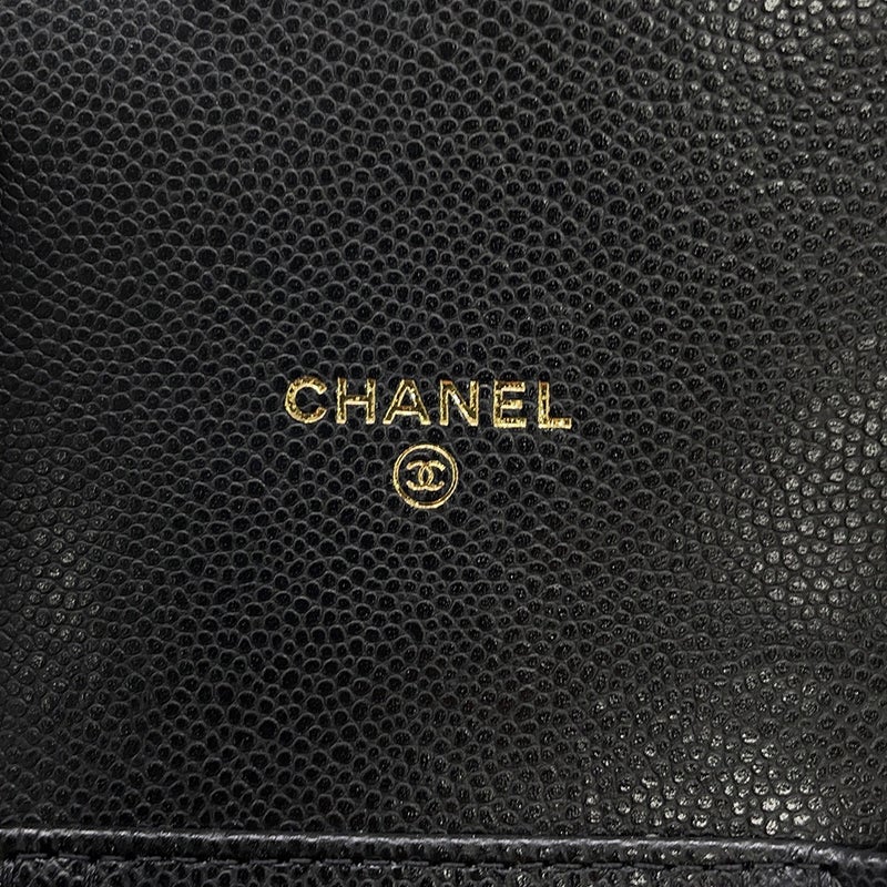 シャネル チェーンフォンケース マトラッセ ココマーク キャビアスキン AP3880 CHANEL バッグ 黒