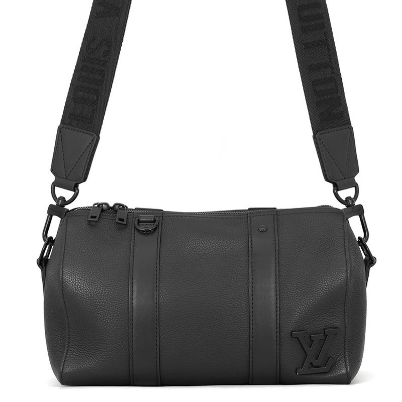 ルイヴィトン ショルダーバッグ グレインカーフレザー LV アエログラム シティ・キーポル M59255 LOUIS VUITTON 黒 ブラック