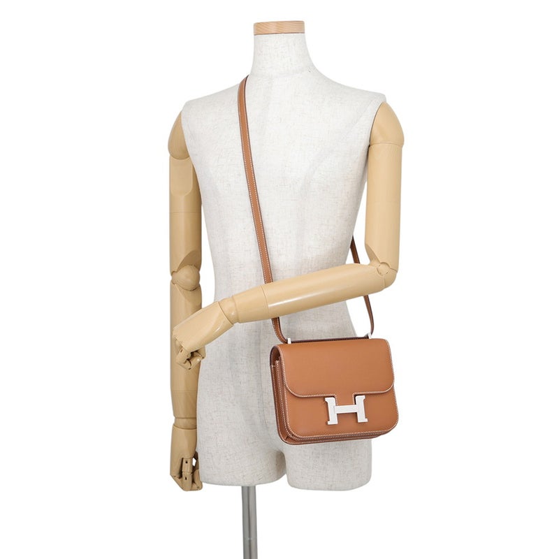 エルメス ショルダーバッグ ミニ コンスタンス3 ミロワール ゴールド/シルバー金具 エプソン K刻印 HERMES Constance
