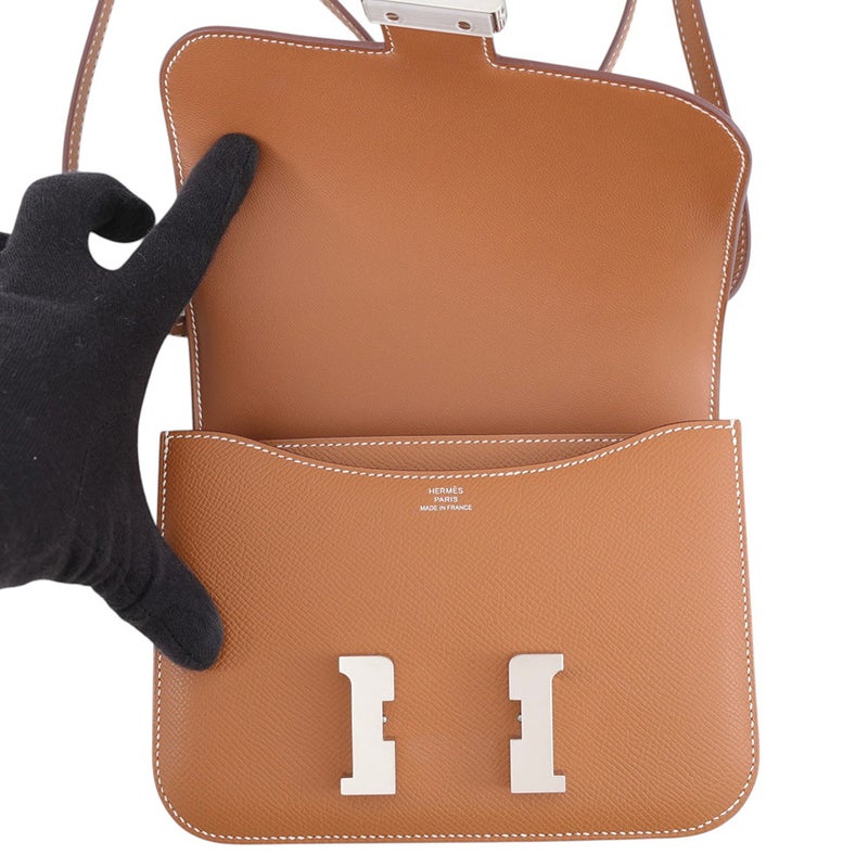 エルメス ショルダーバッグ ミニ コンスタンス3 ミロワール ゴールド/シルバー金具 エプソン K刻印 HERMES Constance