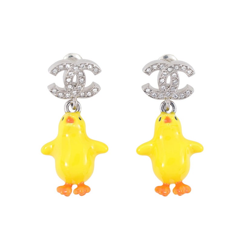 シャネル ピアス ココマーク ひよこモチーフ  ラインストーン C26 S CHANEL アクセサリー