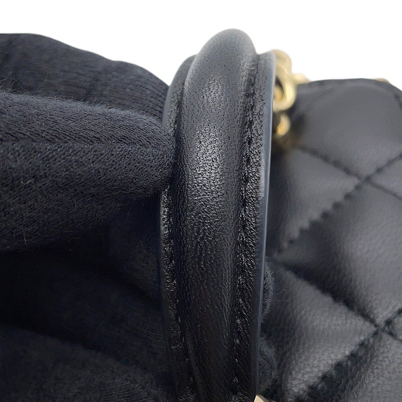 シャネル チェーンショルダーバッグ スモール バニティケース ラムスキン AP2198 CHANEL ポシェット ヴァニティ 黒