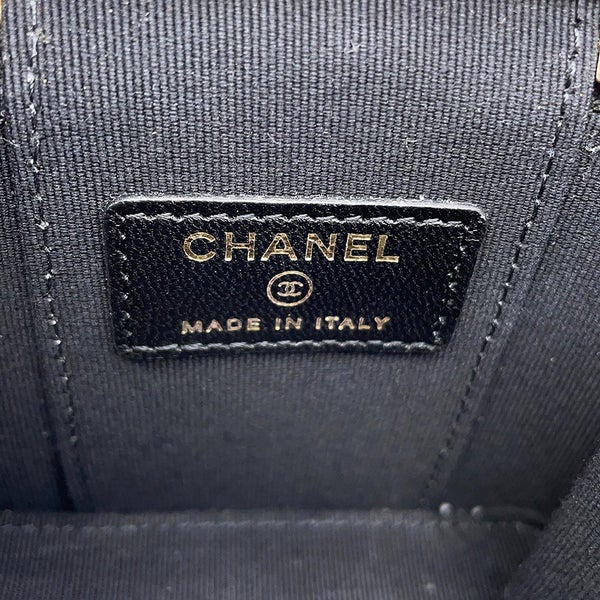 シャネル チェーンショルダーバッグ スモール バニティケース ラムスキン AP2198 CHANEL ポシェット ヴァニティ 黒