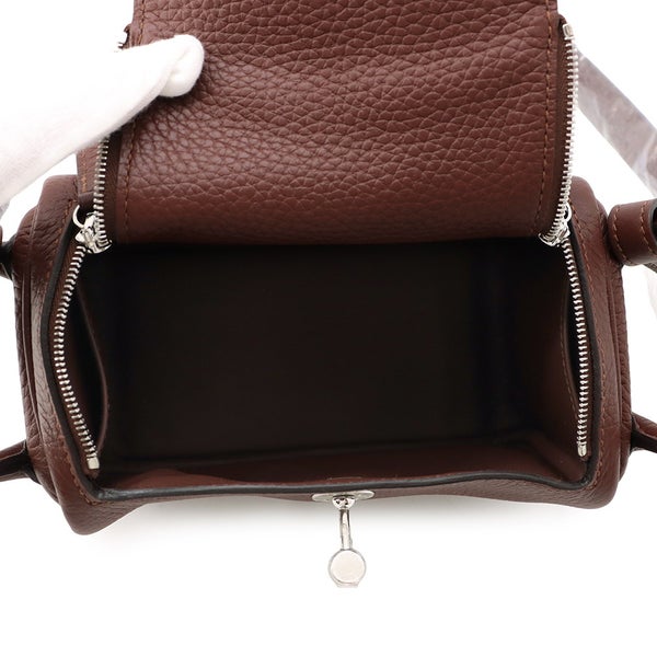 エルメス ハンドバッグ リンディ ミニ テール/シルバー金具 トリヨンクレマンス G刻印 HERMES バッグ 2wayショルダーバッグ