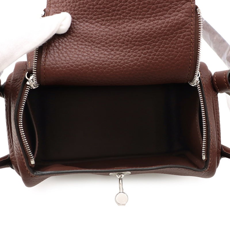 エルメス ハンドバッグ リンディ ミニ テール/シルバー金具 トリヨンクレマンス G刻印 HERMES バッグ 2wayショルダーバッグ