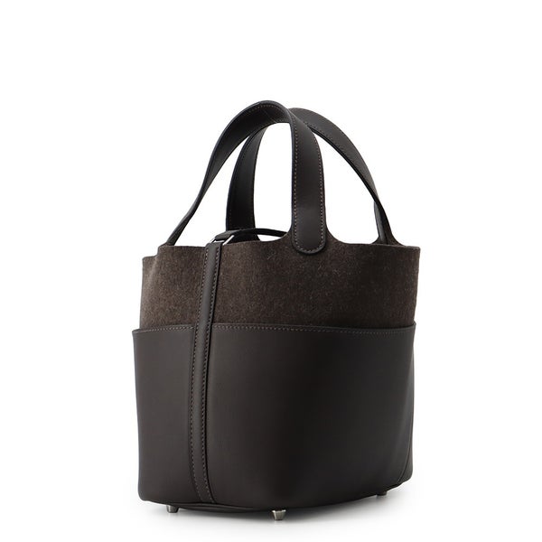 エルメス ハンドバッグ ピコタンロックPM ゴーチーム エベンヌ/シルバー金具 スイフト/フェルト W刻印