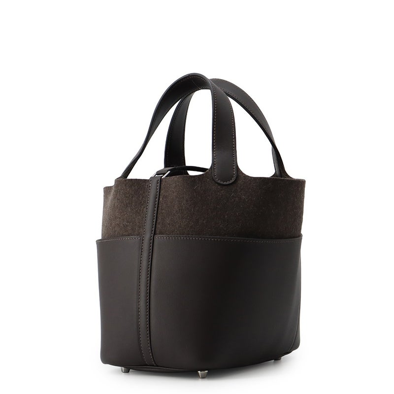 エルメス ハンドバッグ ピコタンロックPM ゴーチーム エベンヌ/シルバー金具 スイフト/フェルト W刻印