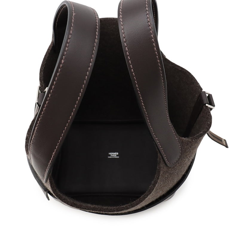 エルメス ハンドバッグ ピコタンロックPM ゴーチーム エベンヌ/シルバー金具 スイフト/フェルト W刻印