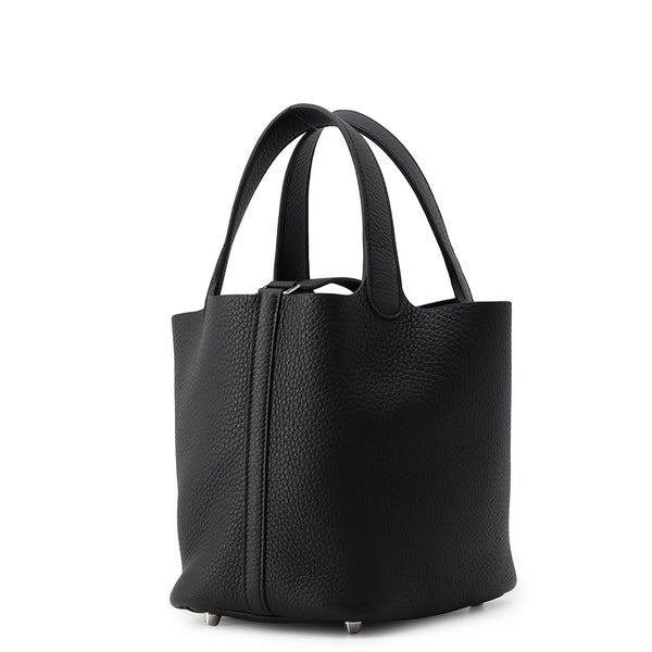 エルメス ハンドバッグ ピコタンロックPM ブラック/シルバー金具 トリヨンクレマンス G刻印 HERMES 黒