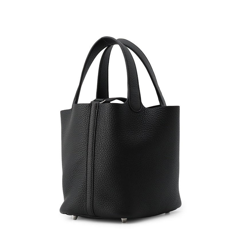 エルメス ハンドバッグ ピコタンロックPM ブラック/シルバー金具 トリヨンクレマンス G刻印 HERMES 黒
