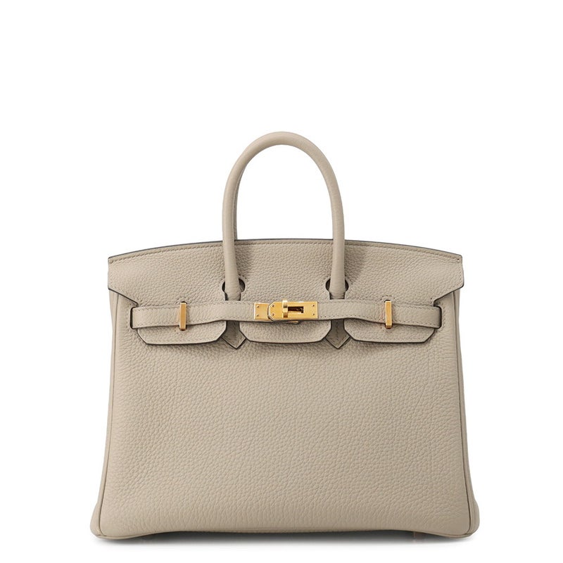 エルメス バーキン25 トゥルティエ―ルグレー/ピンクゴールド金具 トゴ C刻印 HERMES Birkin ハンドバッグ
