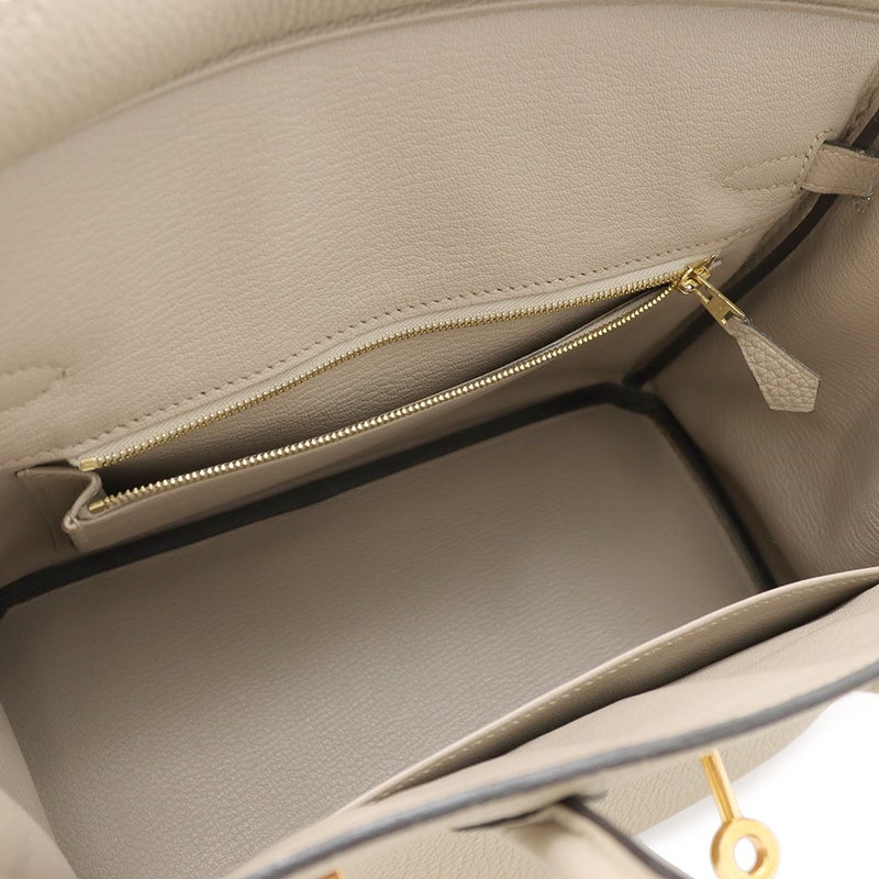 エルメス バーキン25 トゥルティエ―ルグレー/ピンクゴールド金具 トゴ C刻印 HERMES Birkin ハンドバッグ