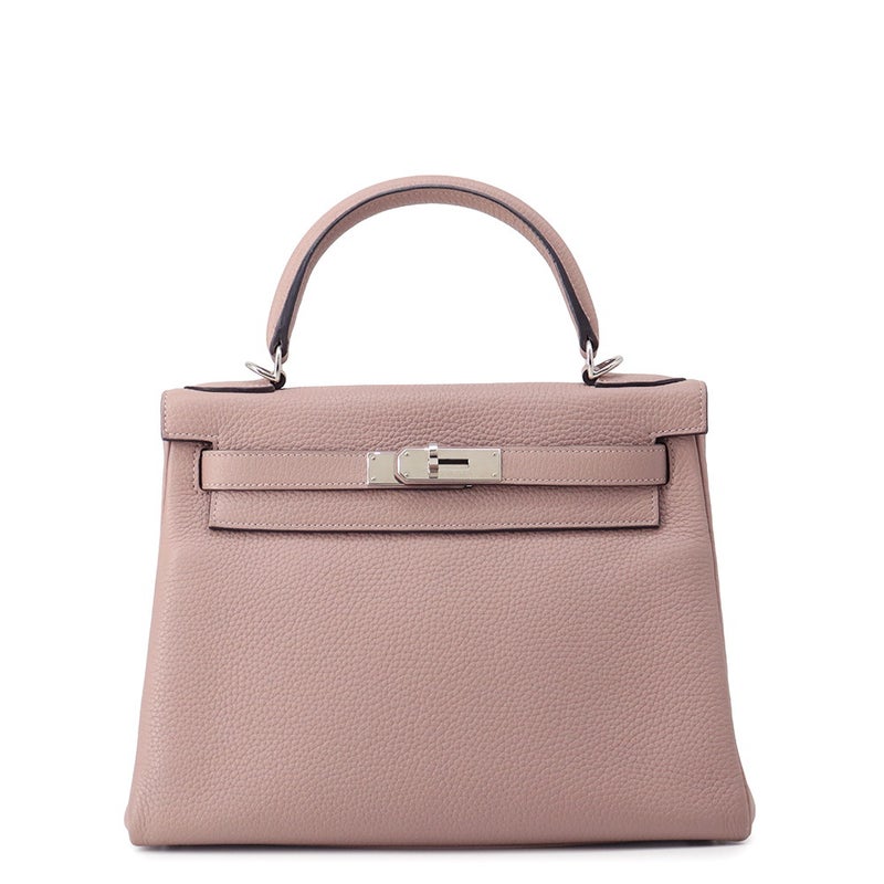 エルメス ハンドバッグ ケリー28 内縫い グリシーヌ/シルバー金具 トゴ X刻印 HERMES Kelly 2wayバッグ グリシン