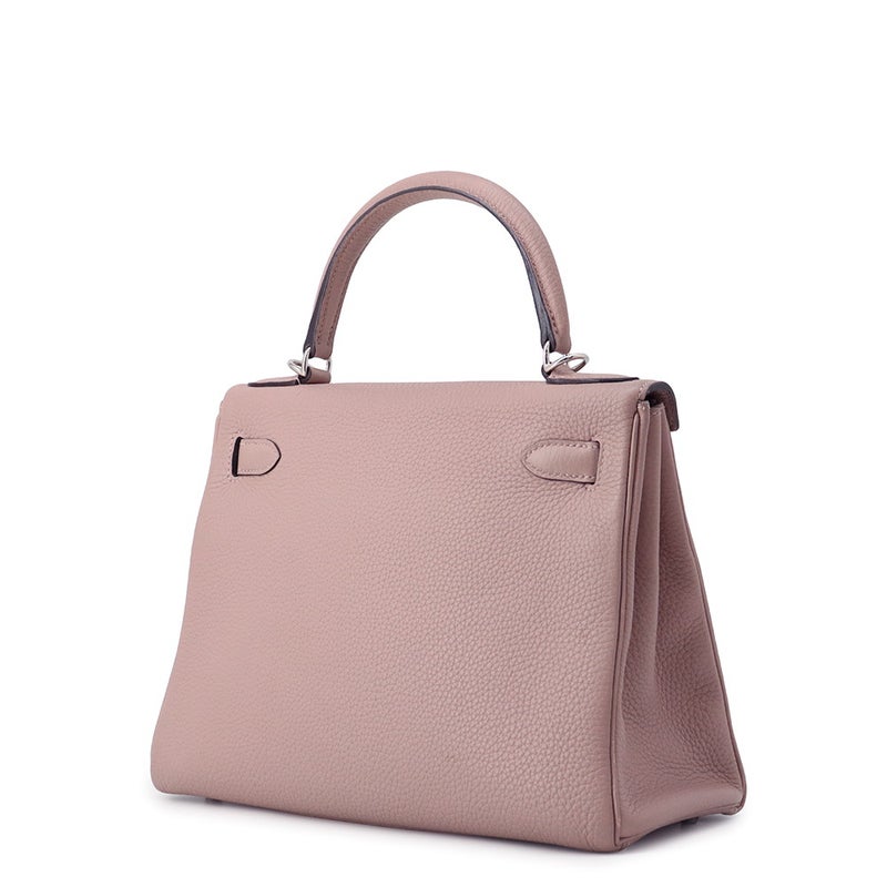 エルメス ハンドバッグ ケリー28 内縫い グリシーヌ/シルバー金具 トゴ X刻印 HERMES Kelly 2wayバッグ グリシン