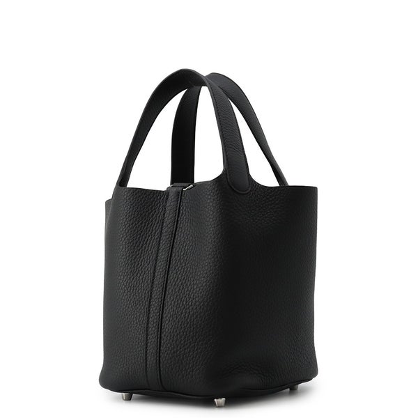 エルメス ハンドバッグ ピコタンロックPM ブラック/シルバー金具 トリヨンクレマンス G刻印 HERMES 黒