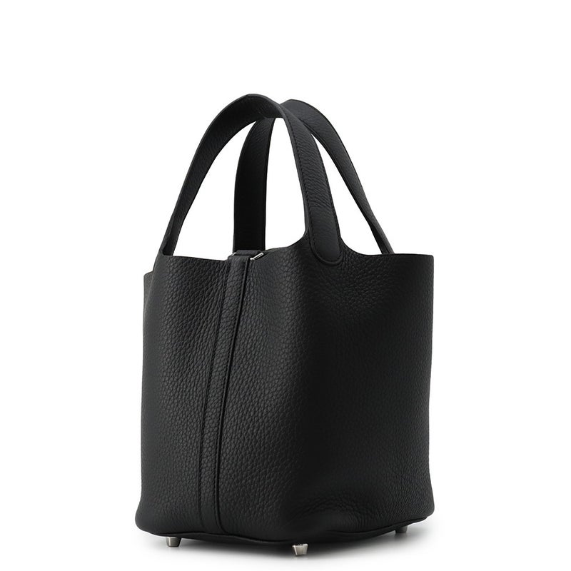 エルメス ハンドバッグ ピコタンロックPM ブラック/シルバー金具 トリヨンクレマンス G刻印 HERMES 黒