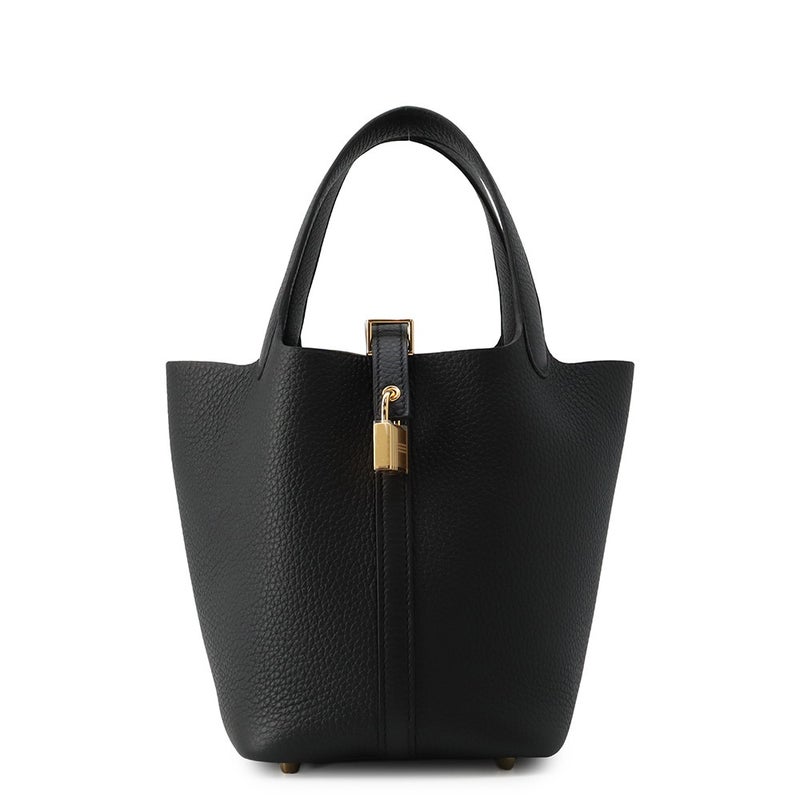 エルメス ハンドバッグ ピコタンロックPM ブラック/ゴールド金具 トリヨンクレマンス G刻印 HERMES 黒