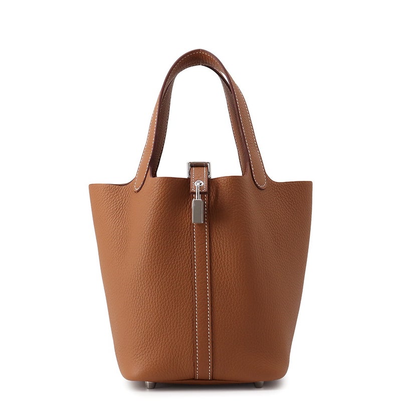 エルメス ハンドバッグ ピコタンロックPM ゴールド/シルバー金具 トリヨンクレマンス G刻印 HERMES