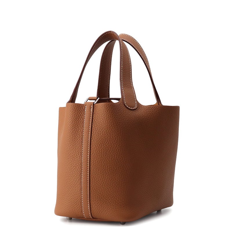 エルメス ハンドバッグ ピコタンロックPM ゴールド/シルバー金具 トリヨンクレマンス G刻印 HERMES