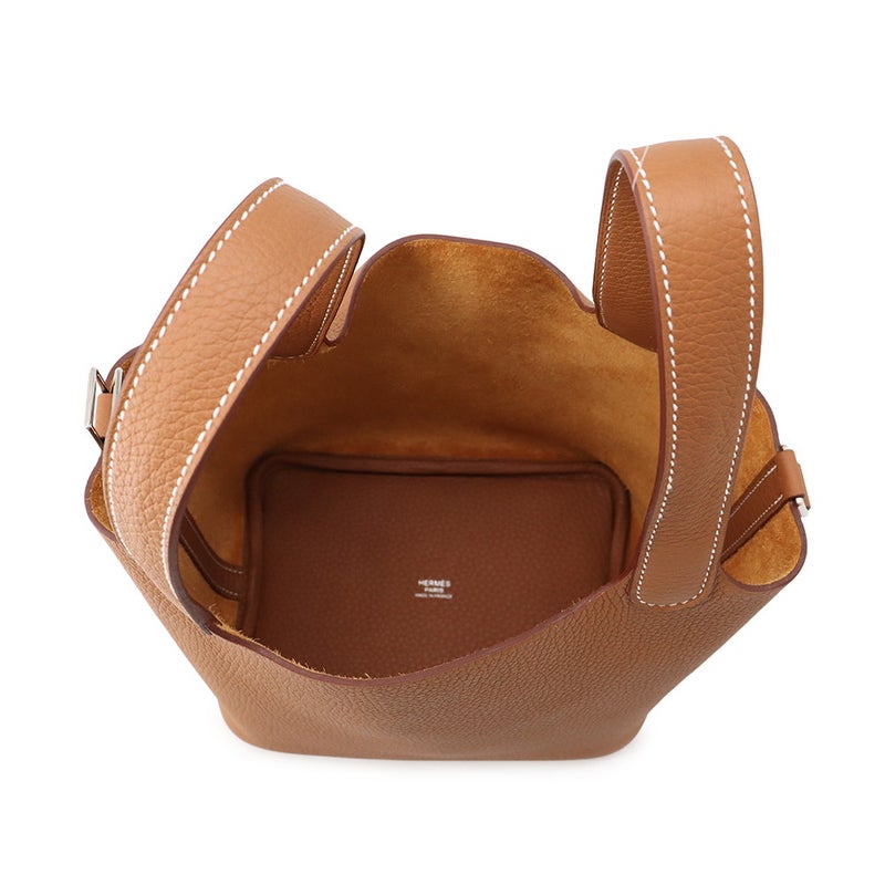 エルメス ハンドバッグ ピコタンロックPM ゴールド/シルバー金具 トリヨンクレマンス G刻印 HERMES