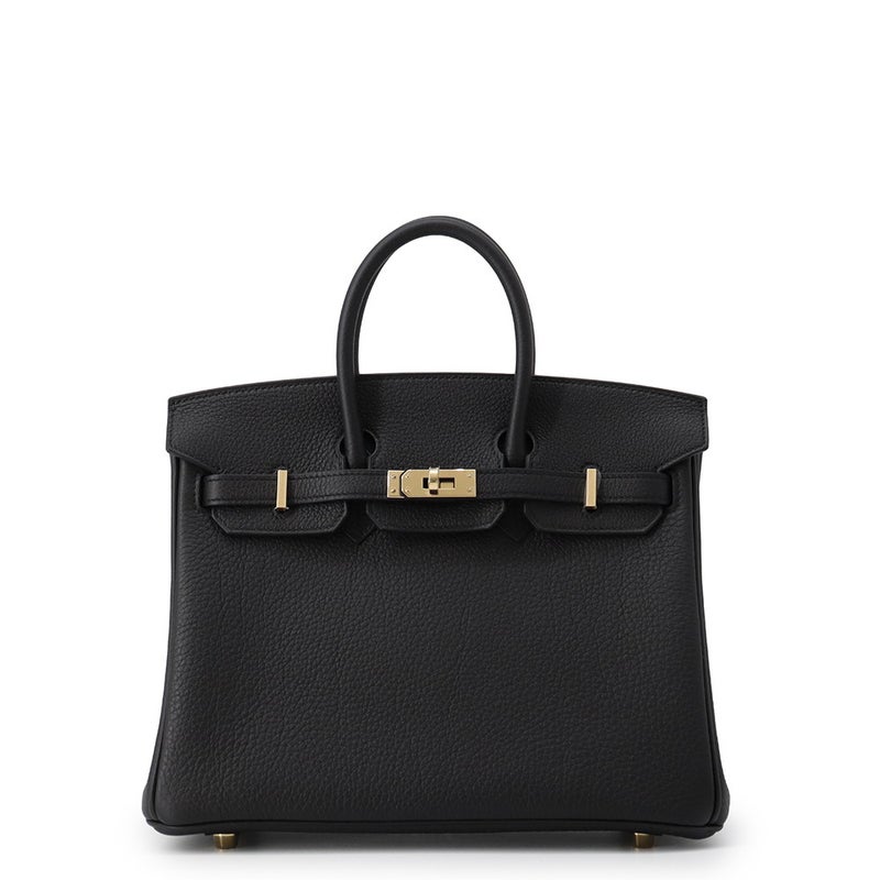 エルメス バーキン25 ブラック/シャンパンゴールド金具 トゴ K刻印 HERMES Birkin ハンドバッグ 黒