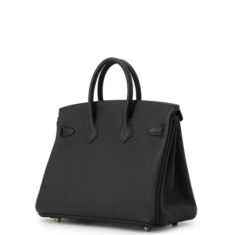 エルメス バーキン25 ブラック/シャンパンゴールド金具 トゴ K刻印 HERMES Birkin ハンドバッグ 黒