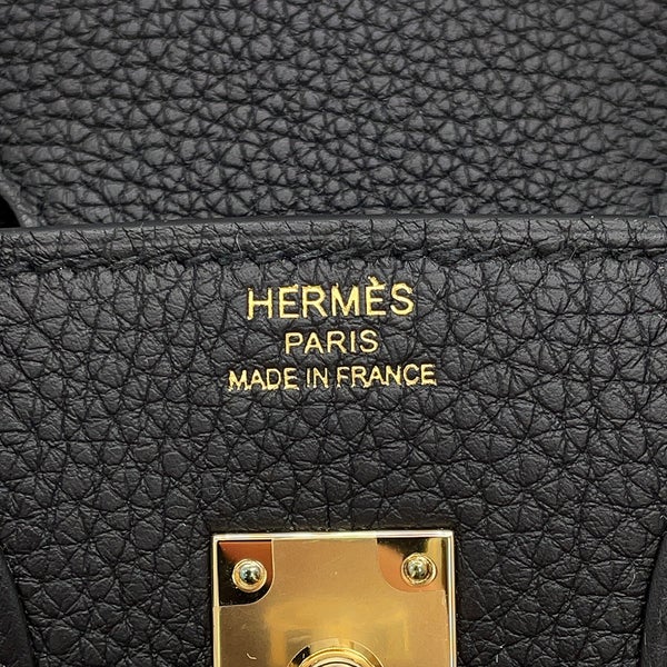 エルメス バーキン25 ブラック/シャンパンゴールド金具 トゴ K刻印 HERMES Birkin ハンドバッグ 黒