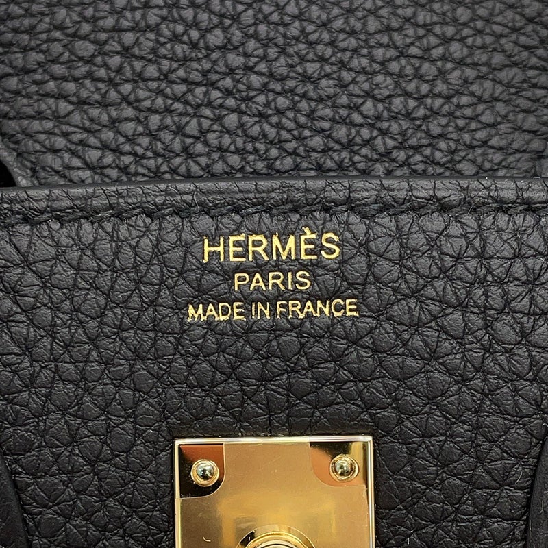 エルメス バーキン25 ブラック/シャンパンゴールド金具 トゴ K刻印 HERMES Birkin ハンドバッグ 黒