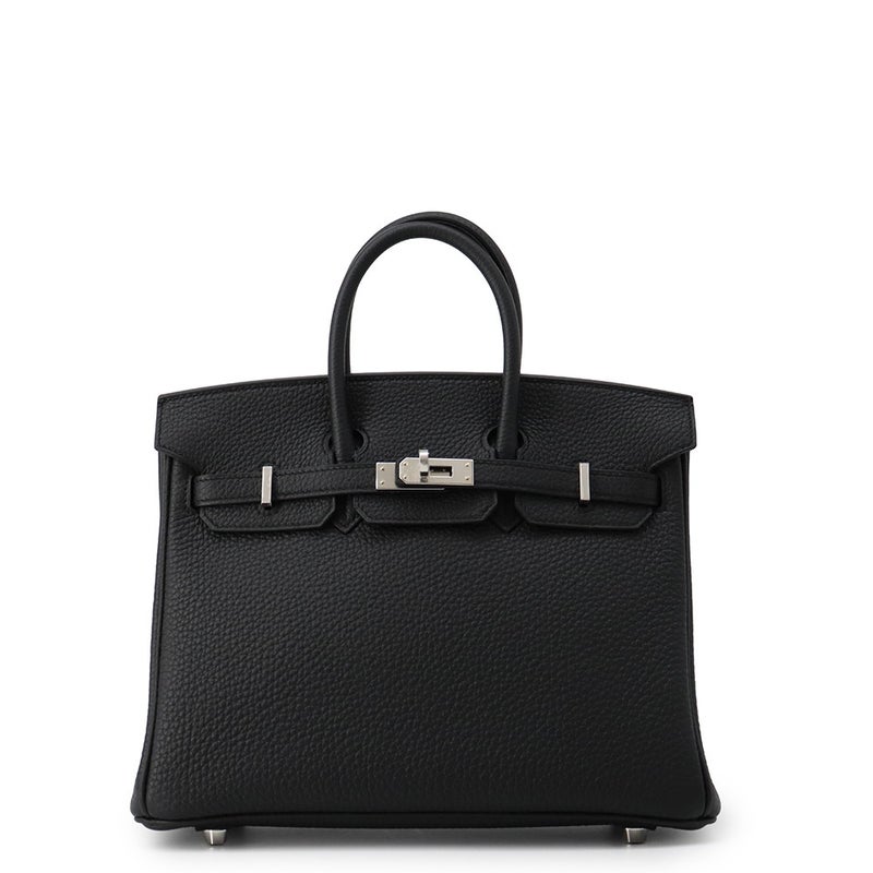エルメス バーキン25 ブラック/シルバー金具 トゴ G刻印 HERMES Birkin ハンドバッグ 黒