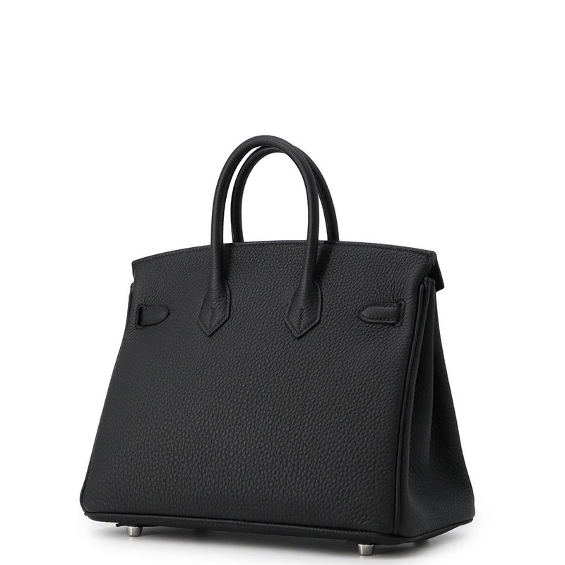 エルメス バーキン25 ブラック/シルバー金具 トゴ G刻印 HERMES Birkin ハンドバッグ 黒