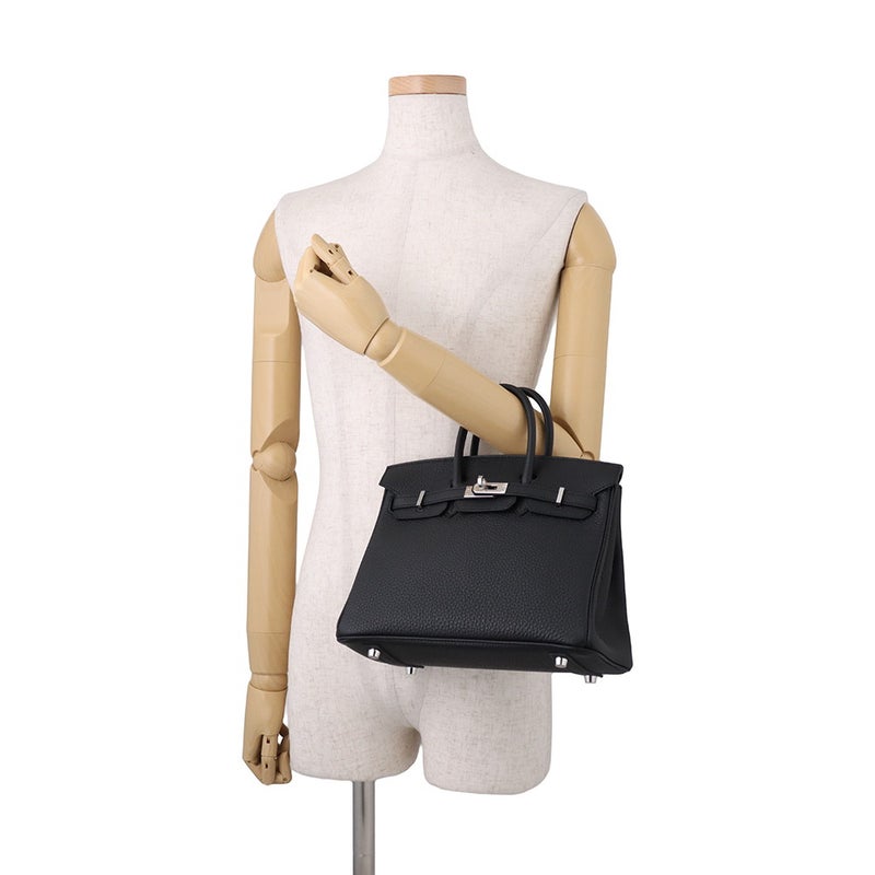 エルメス バーキン25 ブラック/シルバー金具 トゴ G刻印 HERMES Birkin ハンドバッグ 黒