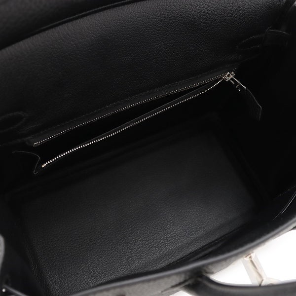 エルメス バーキン25 ブラック/シルバー金具 トゴ G刻印 HERMES Birkin ハンドバッグ 黒