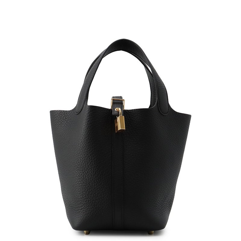 エルメス ハンドバッグ ピコタンロックPM ブラック/ゴールド金具 トリヨンクレマンス G刻印 HERMES 黒