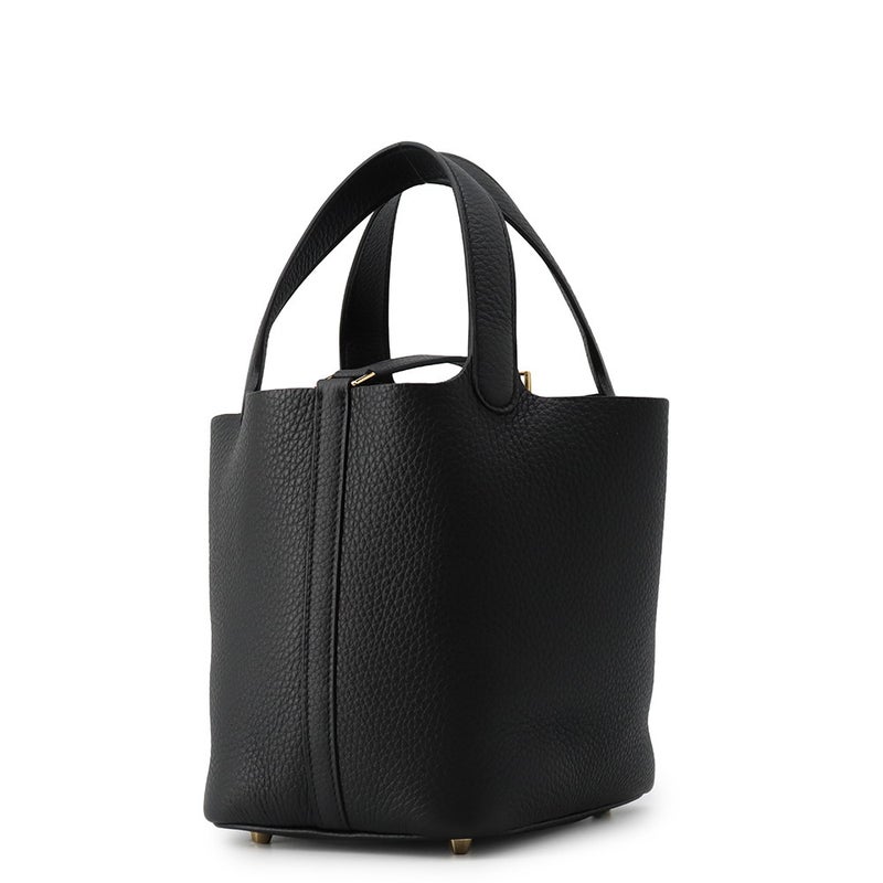 エルメス ハンドバッグ ピコタンロックPM ブラック/ゴールド金具 トリヨンクレマンス G刻印 HERMES 黒