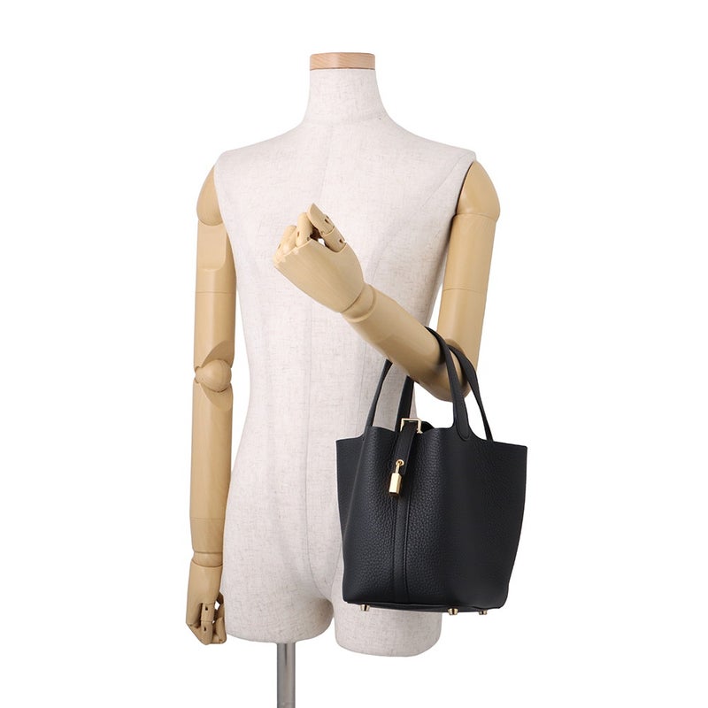 エルメス ハンドバッグ ピコタンロックPM ブラック/ゴールド金具 トリヨンクレマンス G刻印 HERMES 黒