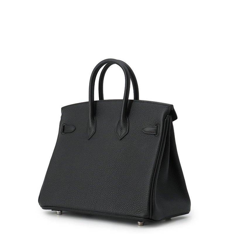 エルメス バーキン25 ブラック/シルバー金具 トゴ Y刻印 HERMES Birkin ハンドバッグ 黒