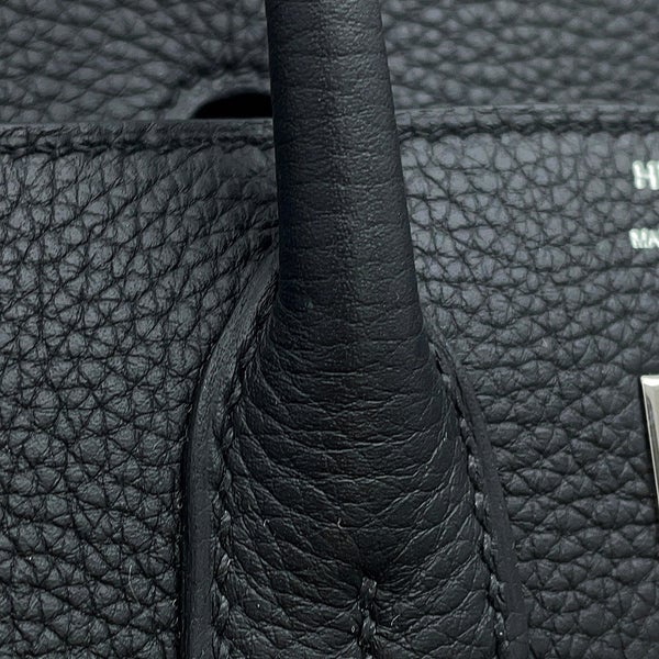 エルメス バーキン25 ブラック/シルバー金具 トゴ Y刻印 HERMES Birkin ハンドバッグ 黒