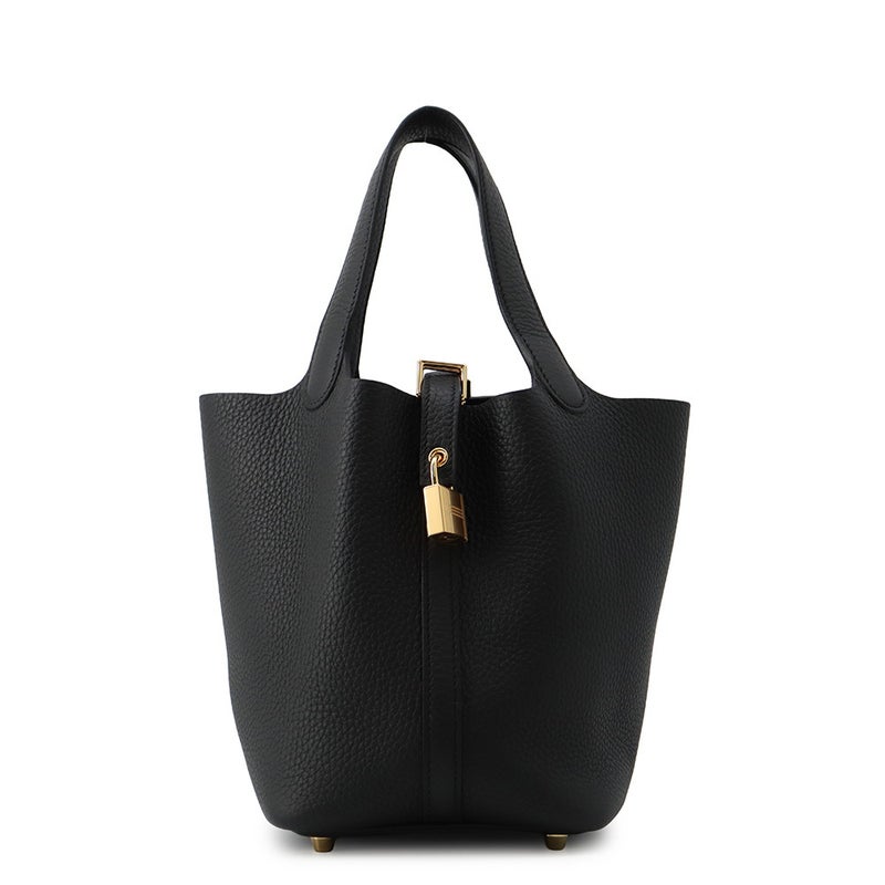 エルメス ハンドバッグ ピコタンロックPM ブラック/ゴールド金具 トリヨンクレマンス G刻印 HERMES 黒